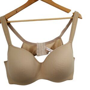 Cacique Lightly Lined Underwire Bra Size 46C Beige Everyday T-Shirt Adjustable
